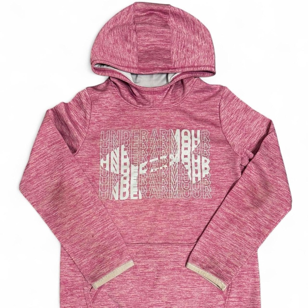 Girls UA Athletic Pink Active Cold Gear Polyester Classic Hoodie Size Medium